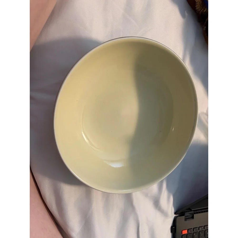 Hall China Serving Bowl Vintage Floral‎ Lattice Cream Gold Trim 9 Inch